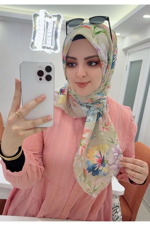 Rüya Koton Eşarp Şenbahar Desen 