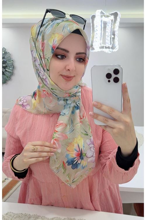 Rüya Koton Eşarp Şenbahar Desen 