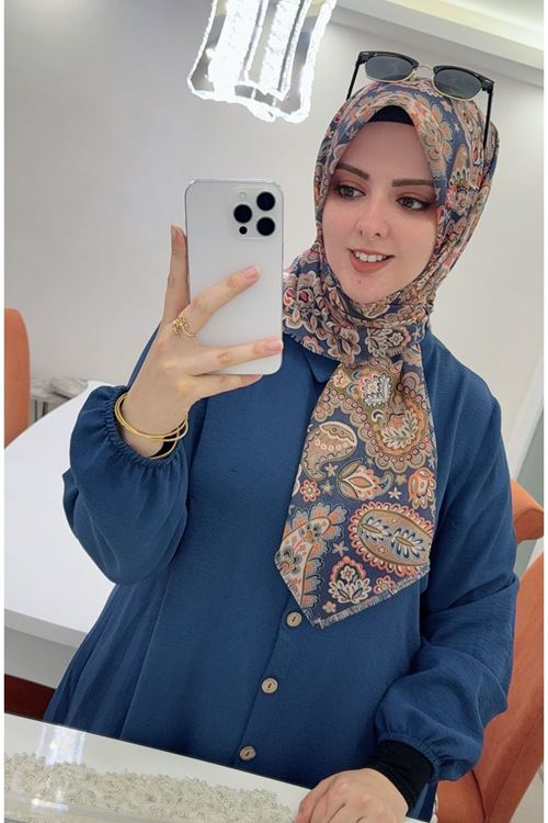 Rüya Koton Eşarp Etnik Desen 