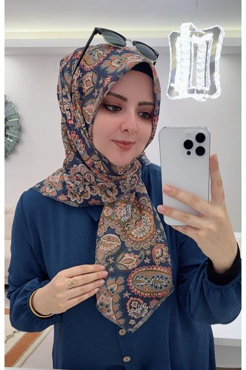 Rüya Koton Eşarp Etnik Desen 