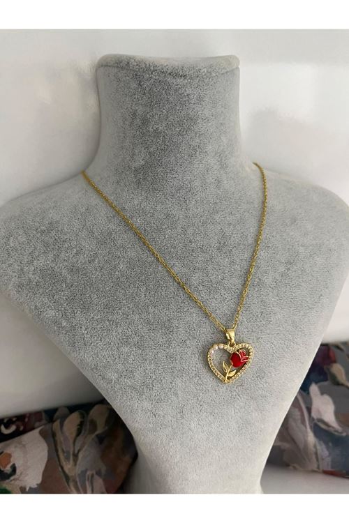 Kalp Model Çelik Kolye 