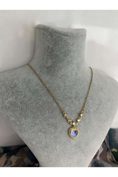 Kalp Model Çelik Kolye 