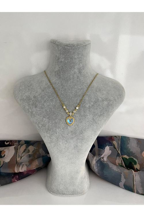 Kalp Model Çelik Kolye 