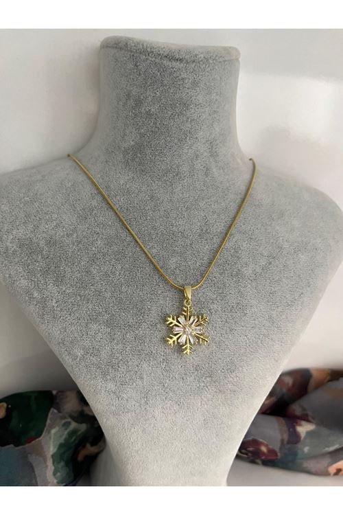 Kar Tanesi Model Çelik Kolye   
