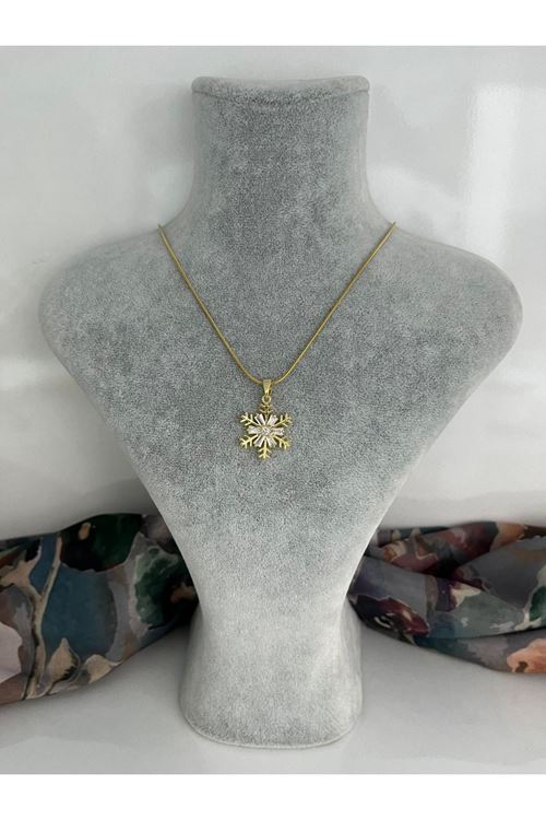 Kar Tanesi Model Çelik Kolye   