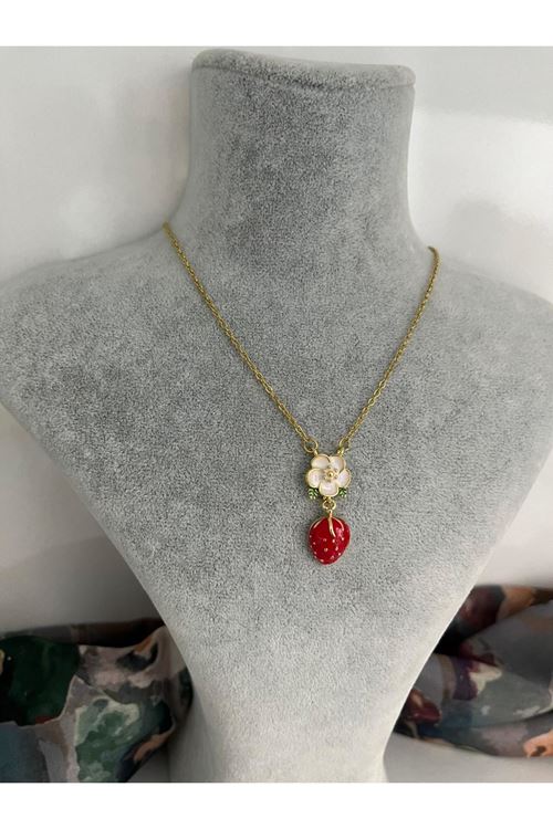 Çilek Model Çelik Kolye   