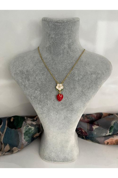 Çilek Model Çelik Kolye   