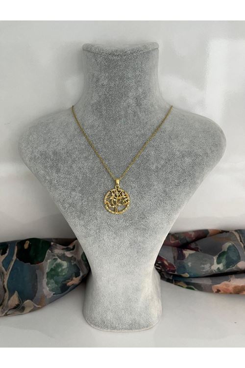 Hayat Ağacı Model Çelik Kolye 