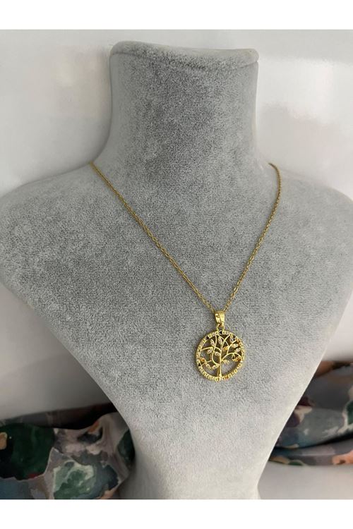 Hayat Ağacı Model Çelik Kolye 