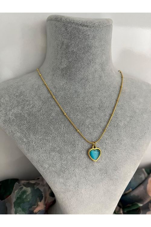 Kalp Model Çelik Kolye  