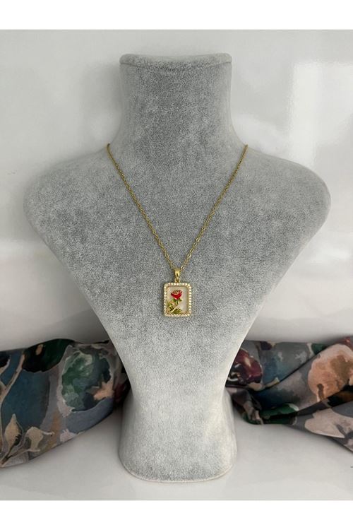 Gül Model Çelik Kolye 