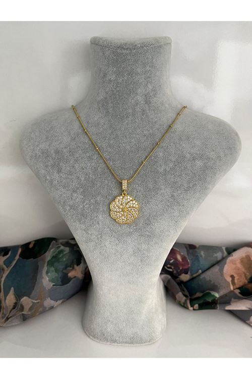 Papatya Model Çelik Kolye  