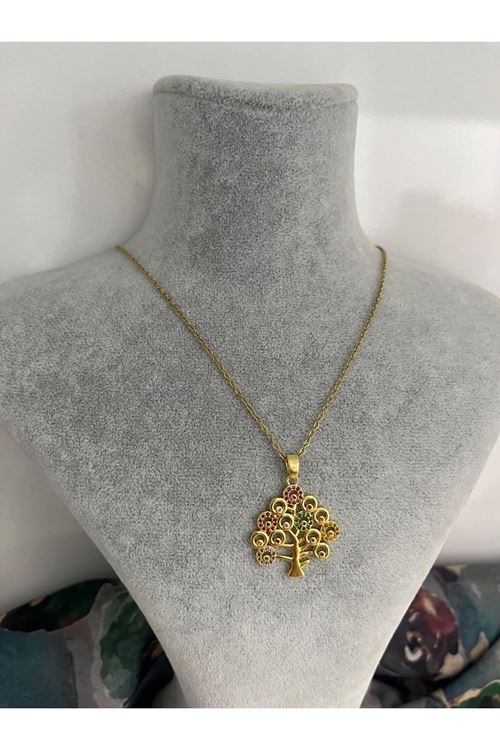 Ağaç Model Çelik Kolye    