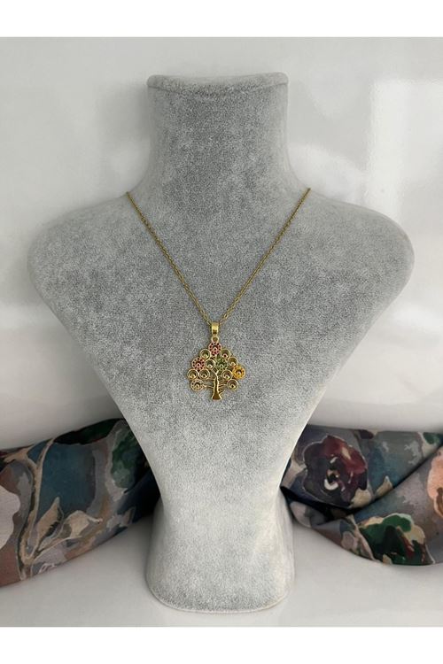 Ağaç Model Çelik Kolye    