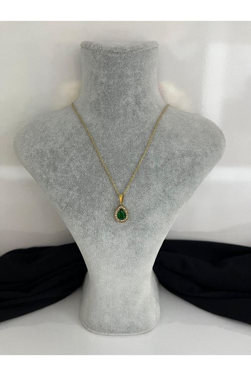 Su Damlası Model Çelik Kolye 