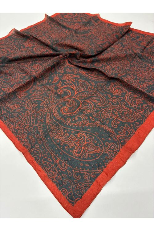 Etnik Desen Bambu Kraş Eşarp