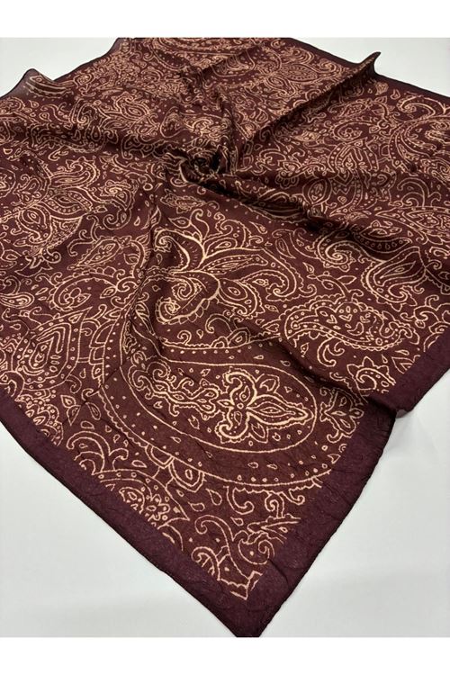 Etnik Desen Bambu Kraş Eşarp   