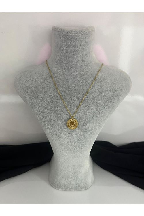 Çeyrek Altın Model Çelik Kolye 