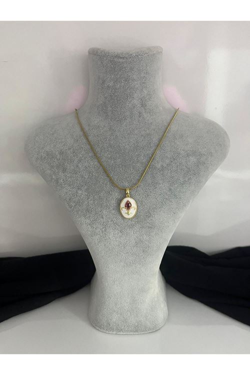 Oval Model Çelik Kolye  