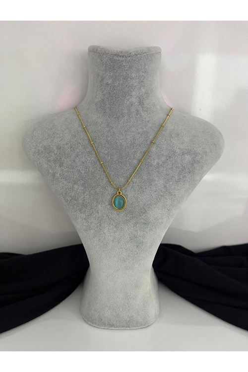 Oval Model Çelik Kolye   