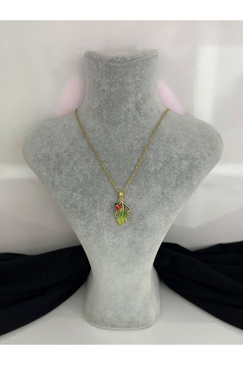 Yaprak Model Çelik Kolye   