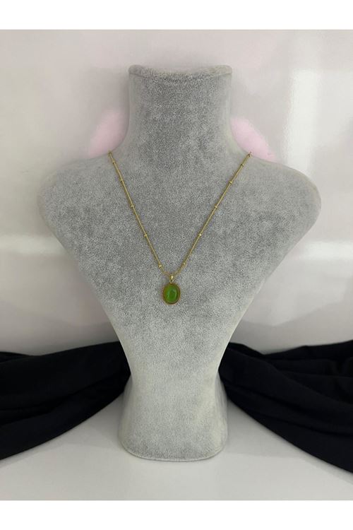 Oval Model Çelik Kolye   