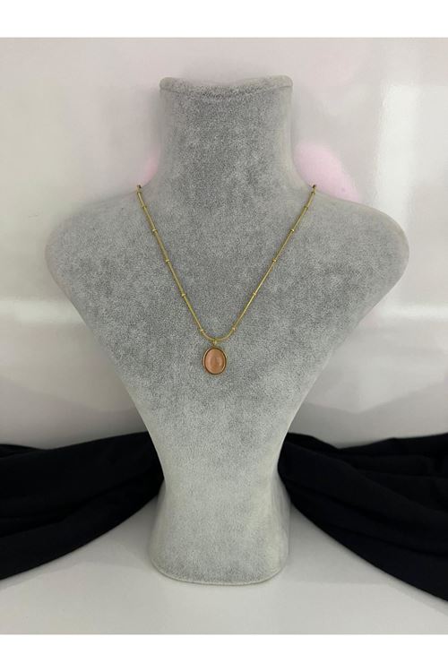 Oval Model Çelik Kolye 