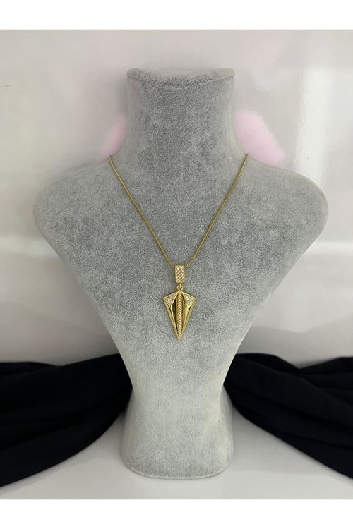 Üçgen Model Çelik Kolye  