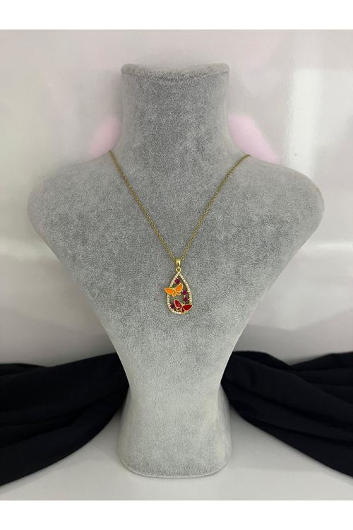 Kelebek Model Çelik Kolye   