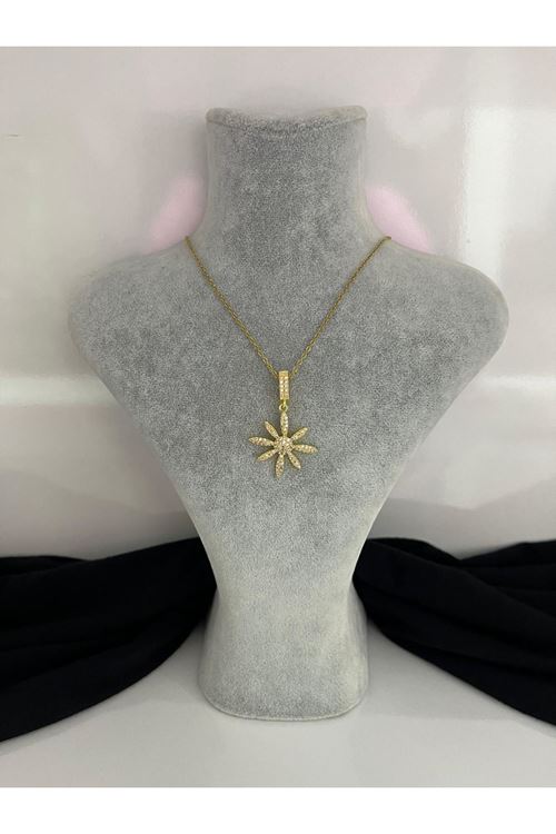 Çiçek Model Çelik Kolye    