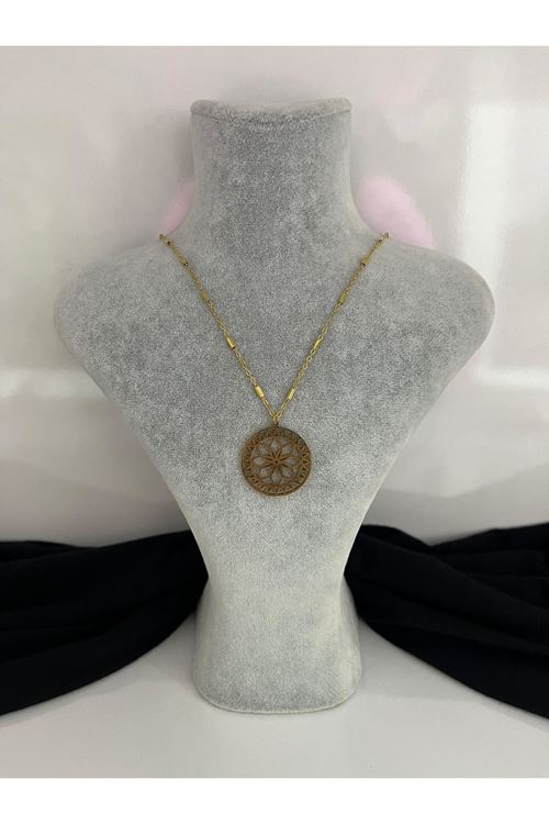 Lotus Model Çelik Kolye     