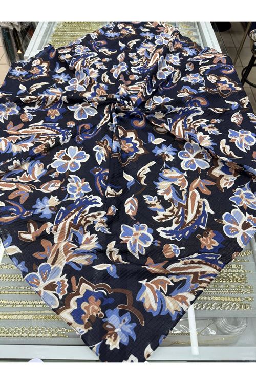  Naturel Eşarp  Çiçek Desen     