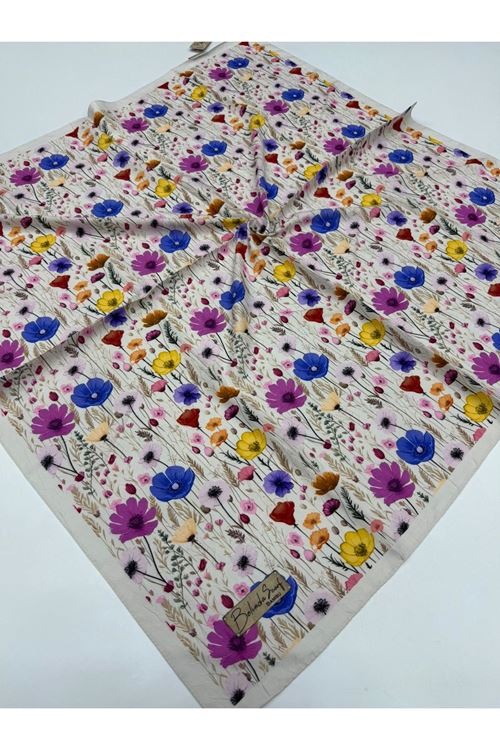 Gelincik Desen Bambu Kraş Eşarp  