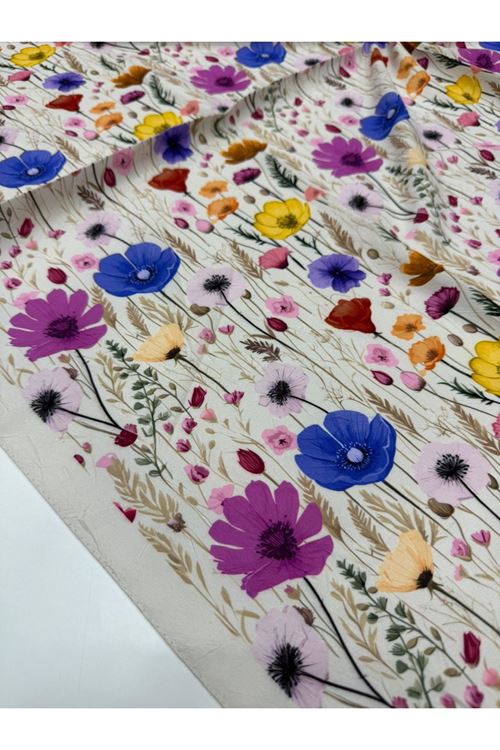 Gelincik Desen Bambu Kraş Eşarp  