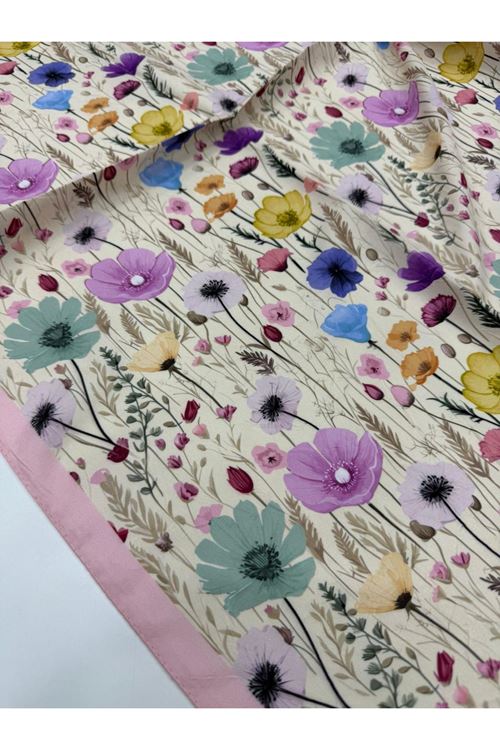 Gelincik Desen Bambu Kraş Eşarp  