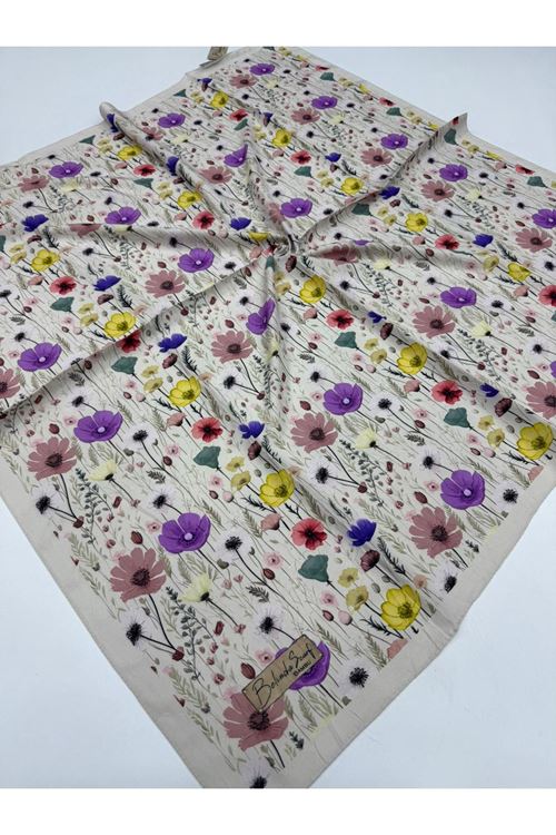 Gelincik Desen Bambu Kraş Eşarp