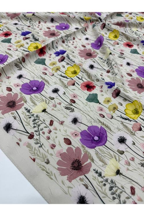 Gelincik Desen Bambu Kraş Eşarp