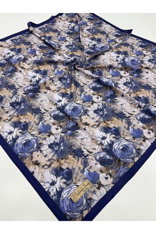 Şakayık Desen Bambu Kraş Eşarp 