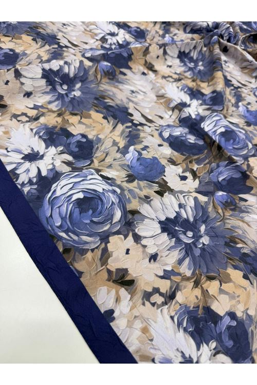 Şakayık Desen Bambu Kraş Eşarp 