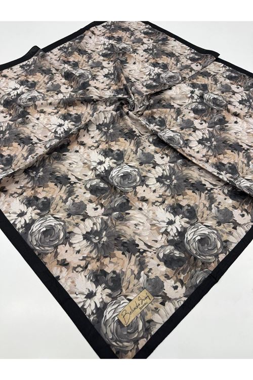 Şakayık Desen Bambu Kraş Eşarp 