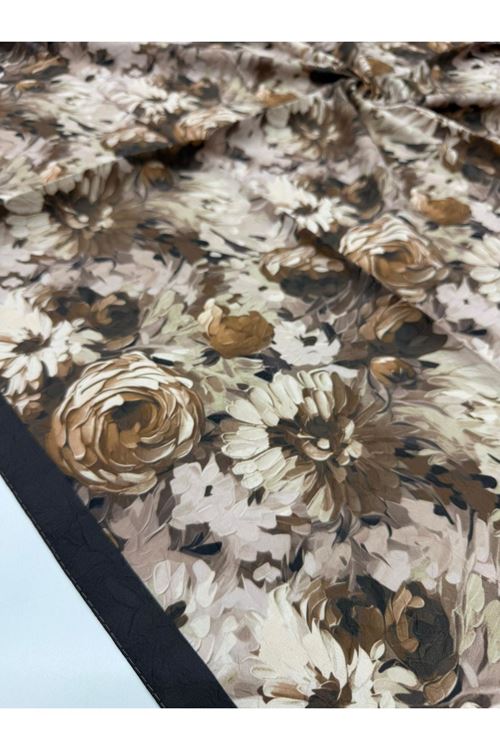 Şakayık Desen Bambu Kraş Eşarp    