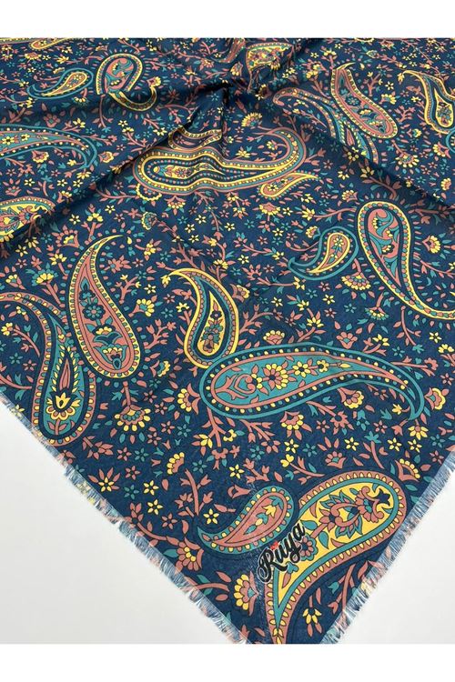 Rüya Koton Eşarp Etnik Çiçek Modeli    