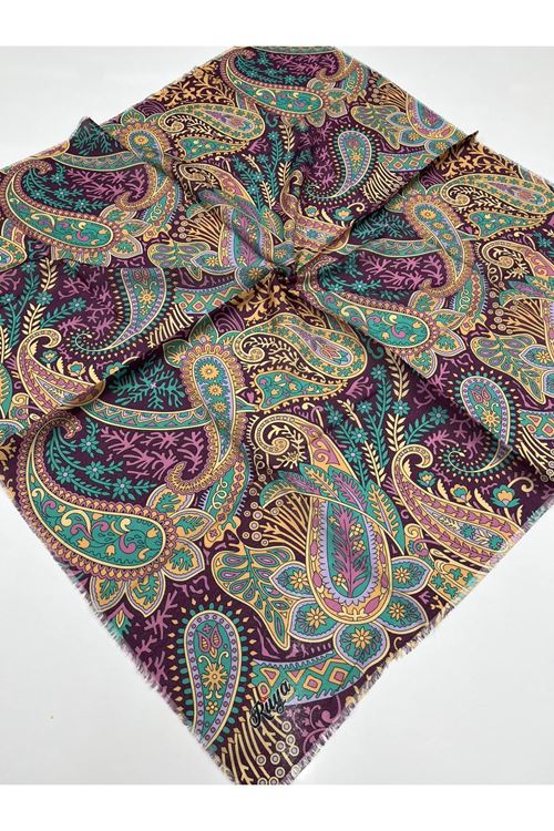 Rüya Koton Eşarp Etnik Liva Desen  