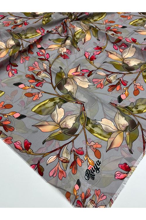 Rüya Koton Eşarp Manolya Çiçeği Modeli   