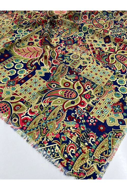 Rüya Koton Eşarp Etnik Zerda Modeli  