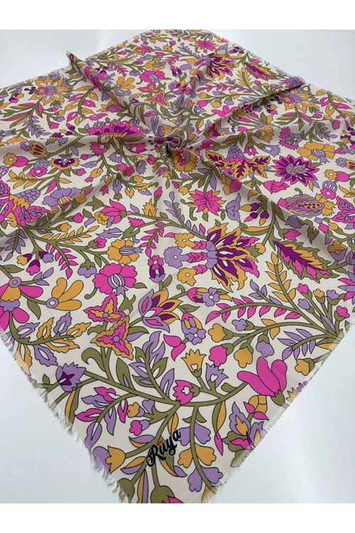 Rüya Koton Eşarp Pembe Çiçek Modeli  