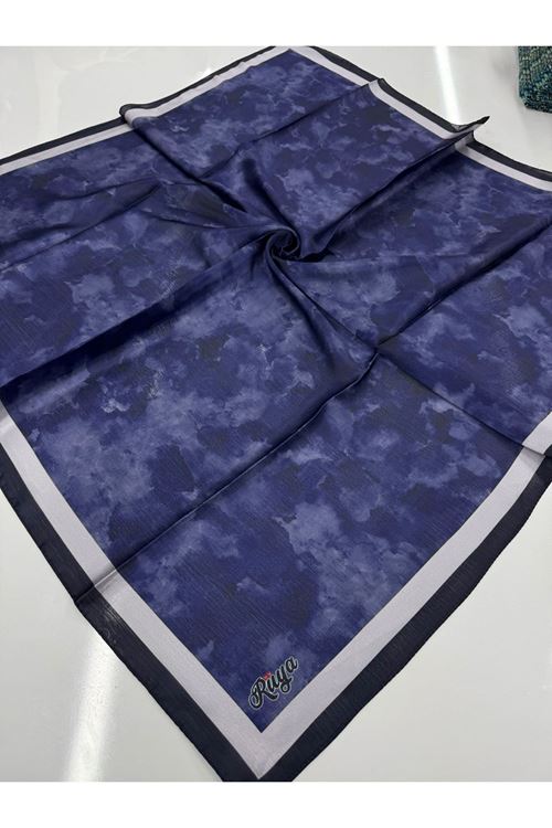 Bulut Desen Pırıltı Eşarp (Lacivert-Parlement) 