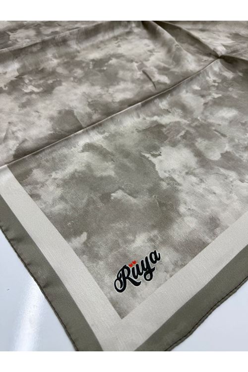 Bulut Desen Pırıltı Eşarp (Küf Yeşili-Taş)