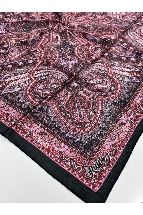 Etnik Etro Desen Pırıltı Eşarp  