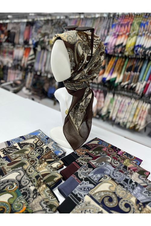 Etnik Desen Naturel Eşarp   